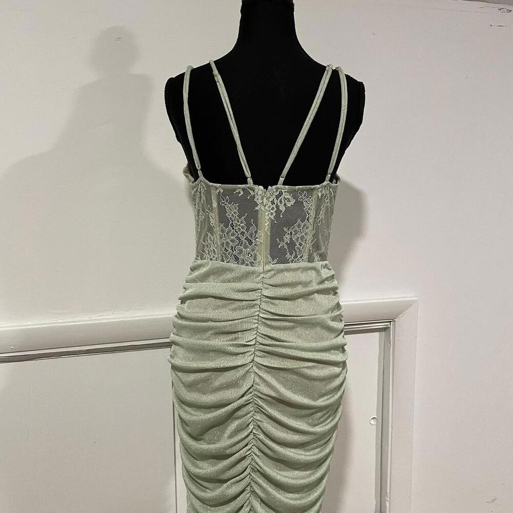 Michael Costello x REVOLVE Lulu Midi sparkly Dress in Mint. $268. size L - Picture 5 of 8